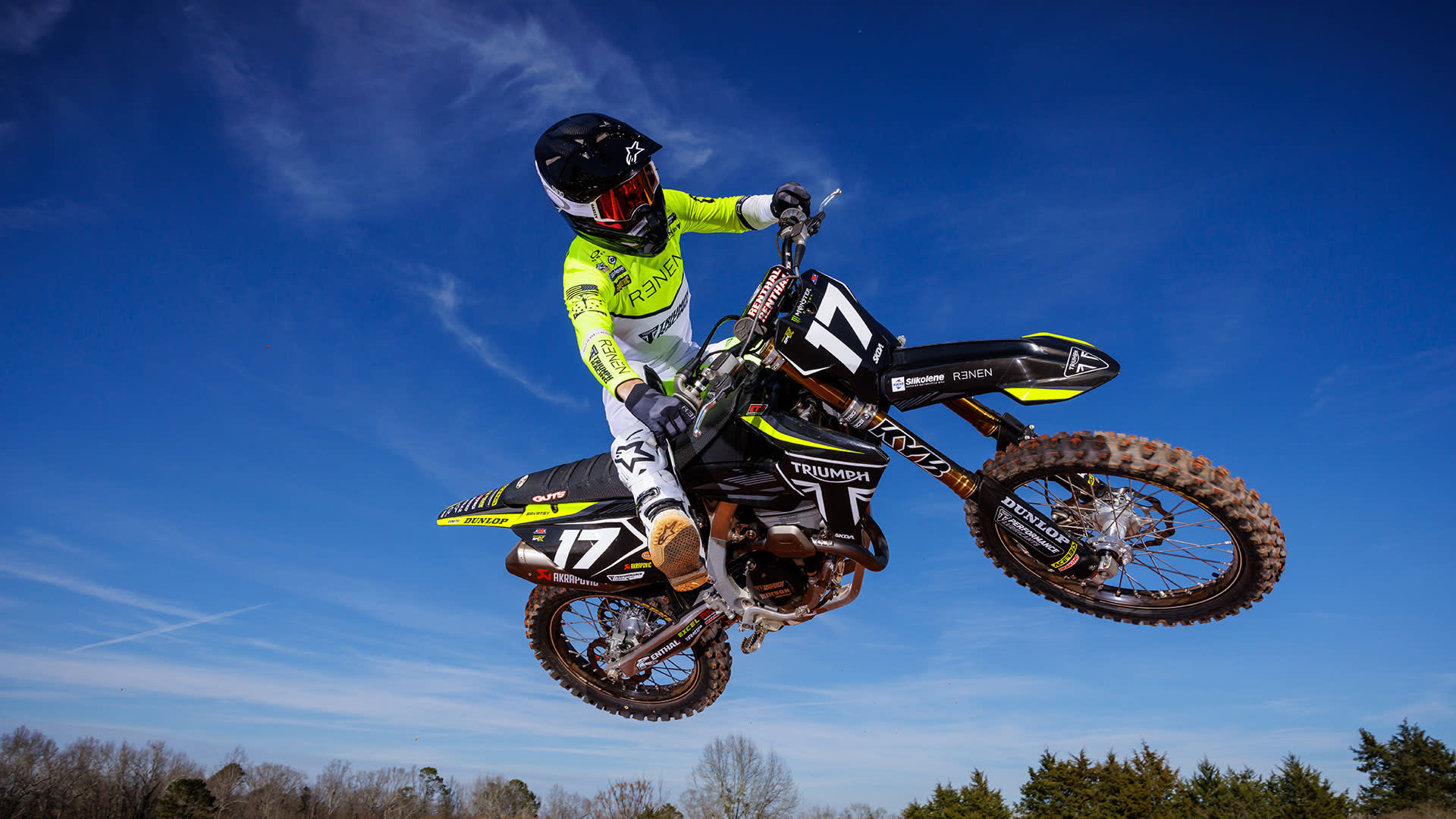 Triumph Joey Savatgy Supermotocross team riding shot